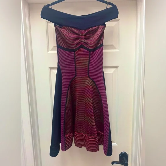 $995 New M Missoni Knit Off Shoulders Dress. Made In Italy.